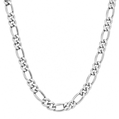 Lantisoare Argint - Lanț Argint 925 Bărbați Figaro 4 mm, Rodiat - Lungime 60 cm