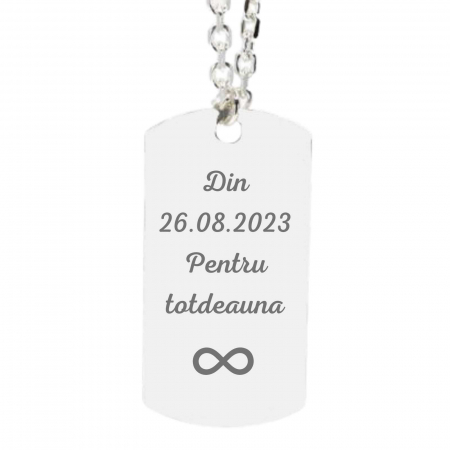 Lanturi argint barbati - Lant Argint Barbati cu placuta army, personalizat cu poza