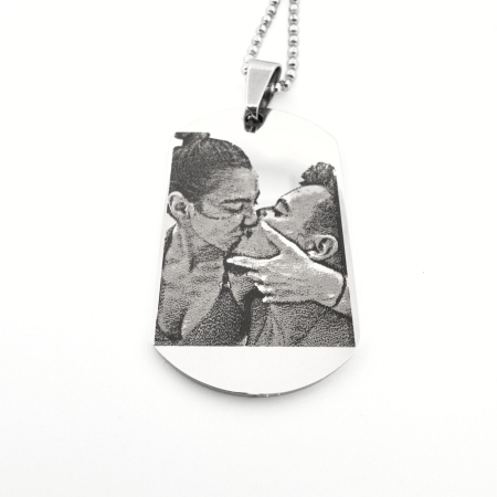 Lant barbati army personalizat cu poza si text, lant cu bile inox [3]