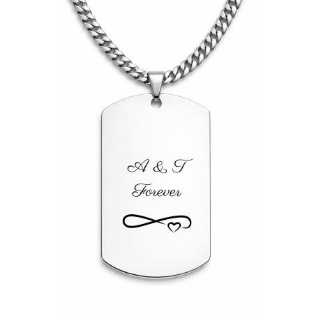 Lantisoare inox - Lant barbati placuta army personalizat, lant cable, inox