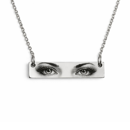 Lanturi otel inoxidabil - Colier Personalizat cu Ochii Iubitului – Inox Argintiu, Rezistent la Apă, Gravură Foto & Mesaj