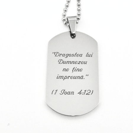 Lantisor barbatesc army personalizat cu poza si text, lant cu bile inox [5]