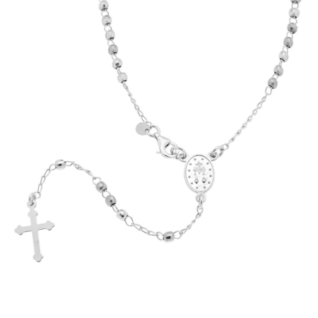 Rozarii - Rozariu Damă din Argint 925, Biluțe Fațetate 3 mm, 45 cm