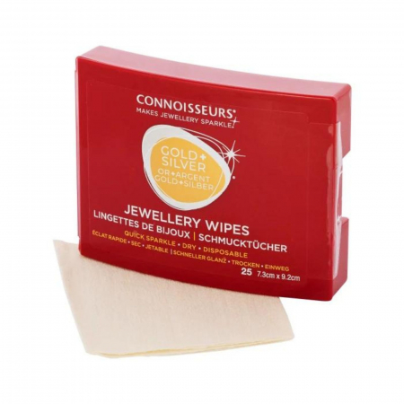 Șervețele de Curățat Bijuterii din Aur și Argint Connoisseurs, Pachet 25 bucăți Solutii curatare Argint - Șervețele de Curățat Bijuterii din Aur și Argint Connoisseurs, Pachet 25 bucăți