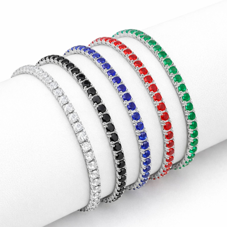 Bratari Tennis - Set 5 Brățări Tennis - Oțel Inoxidabil, Mărimi Reglabile