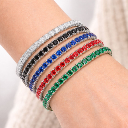 Bratari Tennis - Set 5 Brățări Tennis - Oțel Inoxidabil, Mărimi Reglabile