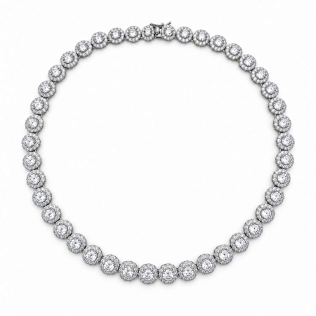 Set Bijuterii Angel din Argint 925 Rodiat cu Cristale 8 mm – Colier și Brățară [8]