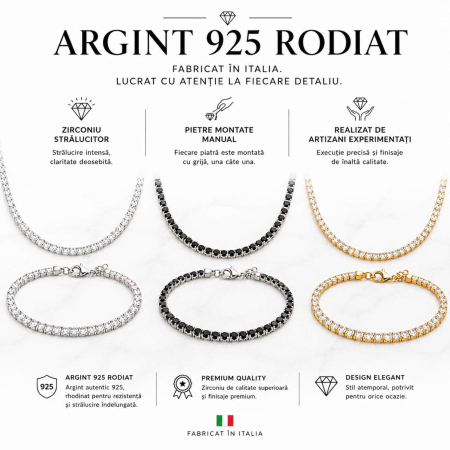 Set Bijuterii Argint 925 – Colier și Brățară Tennis cu Zirconiu Fucsia [2]