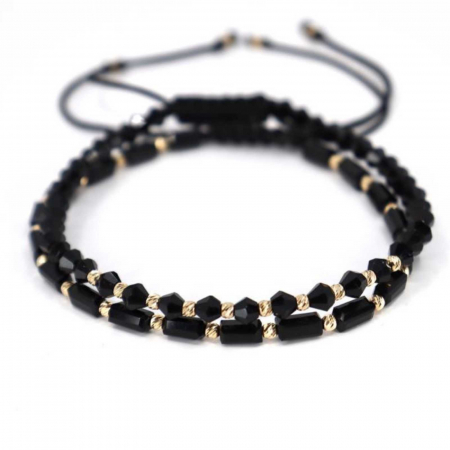 Set bratari cu bilute de  Aur 14K, Cristale Sticla, snur reglabil [8]