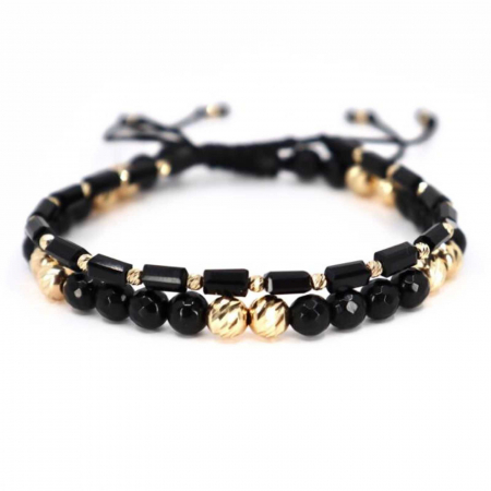 Set brățări cu bile de  Aur 14K, Onix și Cristale Sticlă [0]