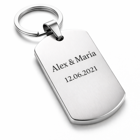 Set 2 Brelocuri Personalizate cu Poză și Text – Inox, Gravură Laser, Cadou Cuplu / Familie [2]