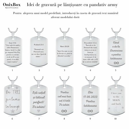 Set Lanț Army și Brățară cu Plăcuță pentru Bărbați, Personalizate Foto și Text, din Oțel Inoxidabil [6]