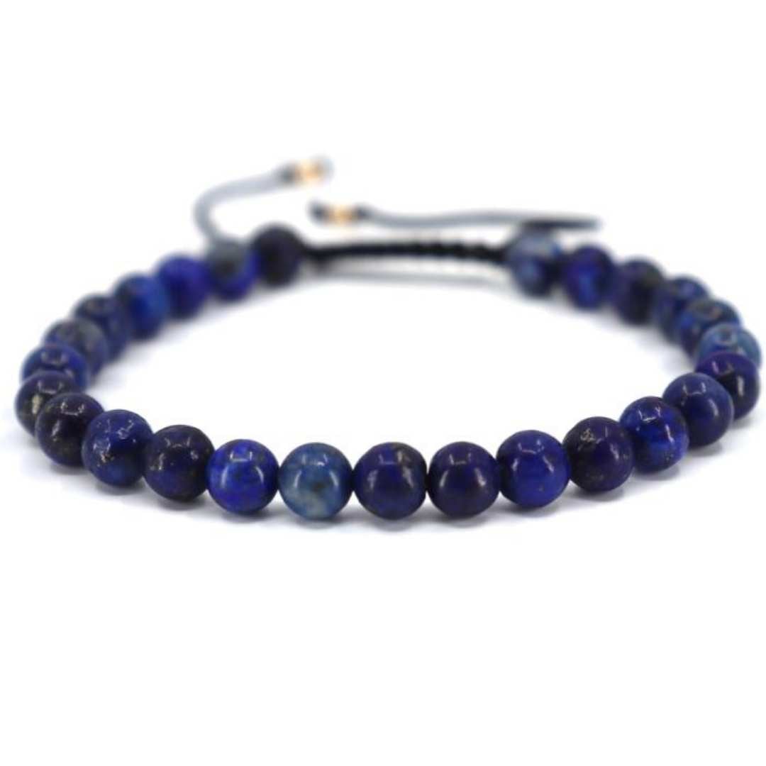 ORUS BIJOUX Bracciale Donna In Argento 925 Dorato Con Lapis Lazuli E Perle Naturali - Doppie Catene