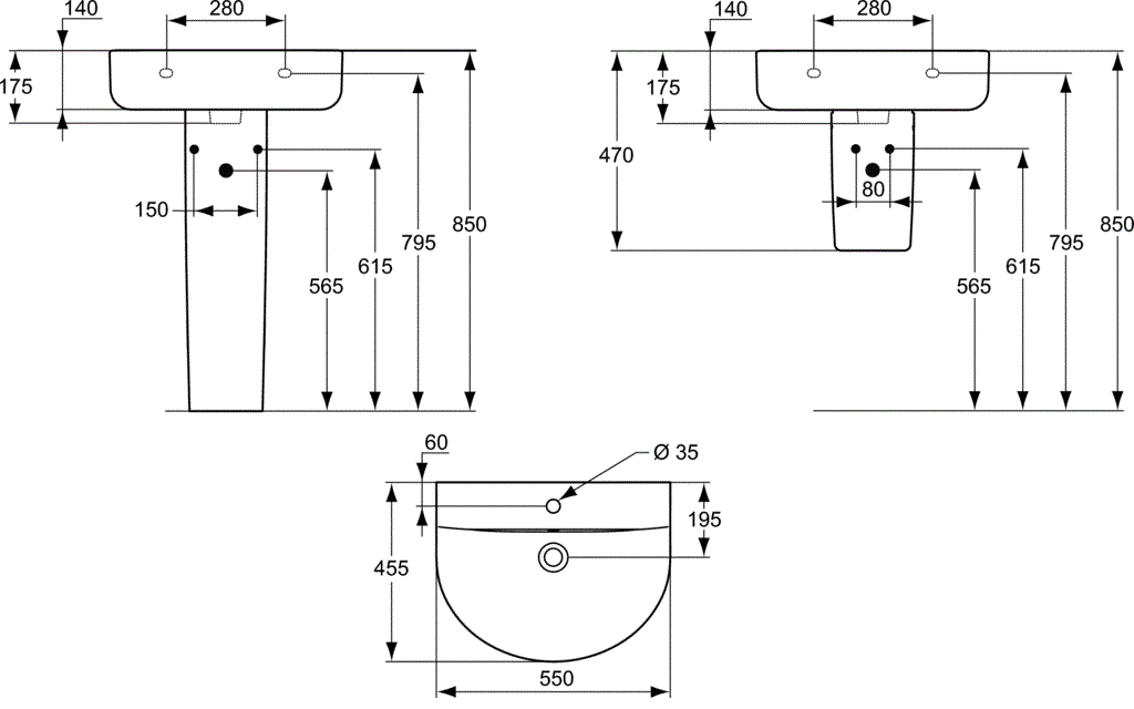 Lavoar Ideal Standard Connect ARC 55 CM [2]
