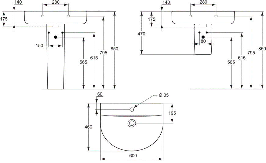 Lavoar Ideal Standard Connect ARC 60 CM [2]