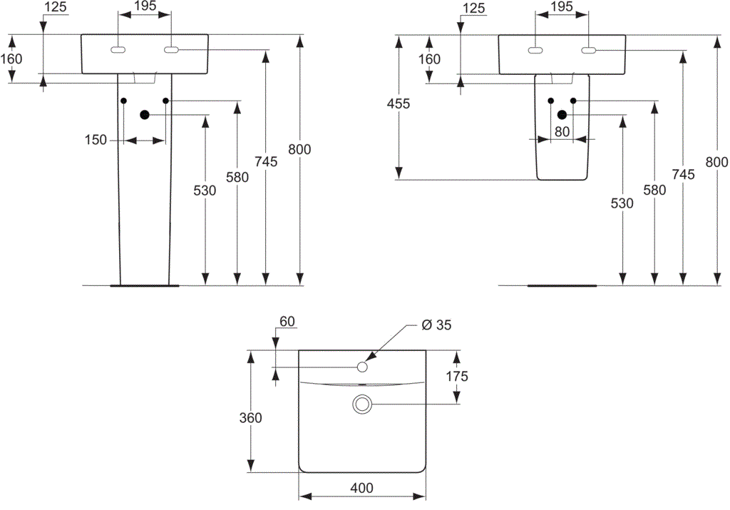 Lavoar Ideal Standard Connect CUBE 40 CM [2]