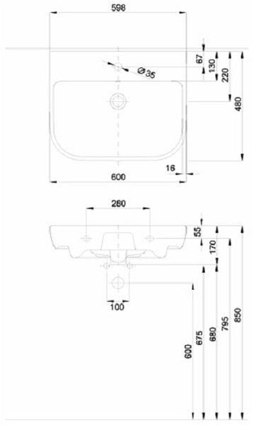 Lavoar Kolo Traffic 60 CM - Pentru montaj pe blat [6]