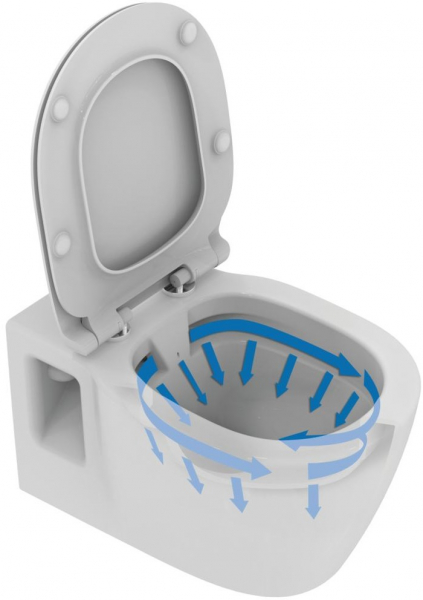 Pachet Complet Sistem WC Suspendat Ideal Standard Connect Rimless - Gata de Montaj - Cadru fixare + Rezervor Ingropat, Clapeta Crom, Vas WC si Capac WC [10]