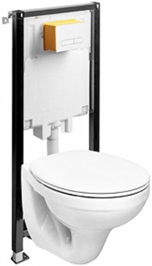 Pachet Complet Sistem WC Suspendat Kolo Idol - Gata de Montaj - Cadru fixare + Rezervor Ingropat, Clapeta Alba, Vas WC si Capac WC [5]
