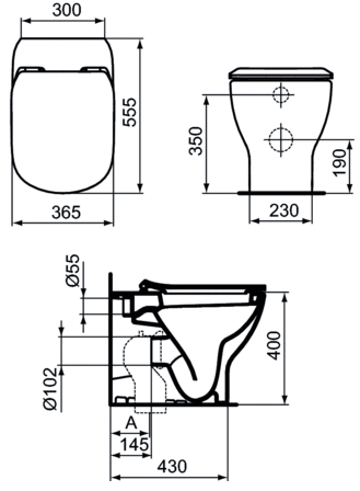 Vas WC pe pardoseala Ideal Standard Tesi - Back-to-Wall - Pentru rezervor incastrat [5]