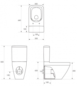Pachet Complet Toaleta Cersanit Crea Rectangular - Vas WC, Rezervor, Armatura, Capac Slim & Soft, Set de Fixare [6]