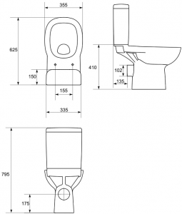 Pachet Complet Toaleta Cersanit Facile - Vas WC, Rezervor, Armatura, Capac, Set de Fixare [2]