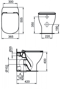 Vas WC pe pardoseala Ideal Standard Tesi Aquablade - Back-to-Wall - Pentru rezervor incastrat [7]