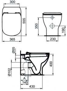 Vas WC pe pardoseala Ideal Standard Tesi - Back-to-Wall - Pentru rezervor incastrat [4]