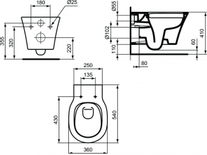 Vas WC Suspendat Ideal Standard Connect Air Rimless- Fixare ascunsa [7]