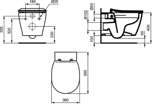 Vas WC Suspendat Ideal Standard Connect Rimless [8]