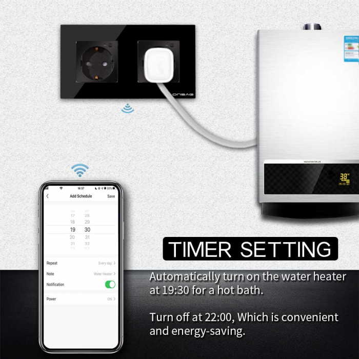 Priza Smart WiFi dubla Onsag X302 Black [4]