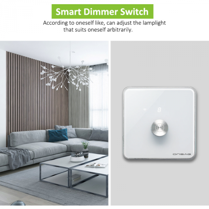 Intrerupator cu variator (Dimmer) Smart Onsag Luxury X806 White [6]