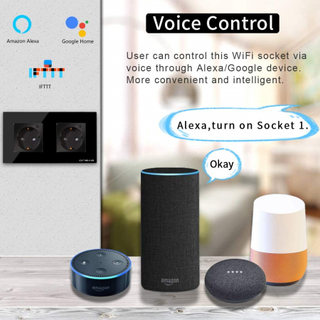 Priza Smart WiFi dubla Onsag X302 Black [2]