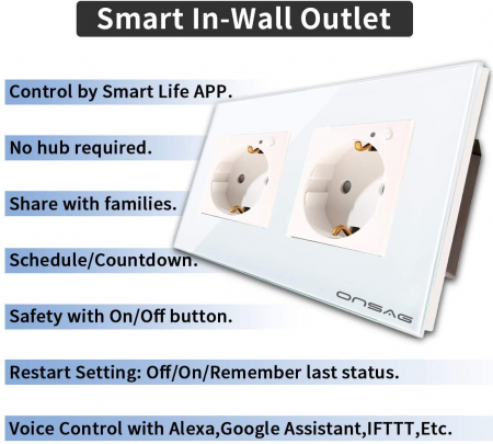 Priza Smart WiFi dubla Onsag X302 White [4]