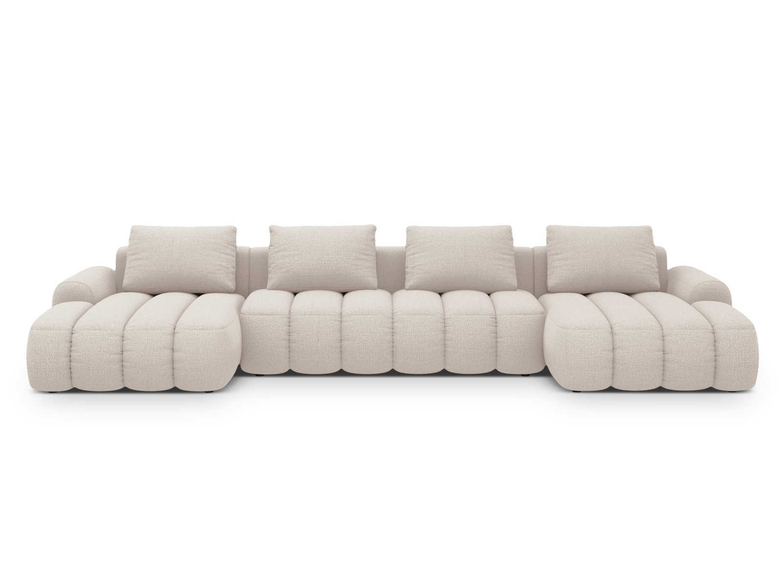 Colțar extensibil în formă de U Kimi cu tapițerie din țesătură structurală