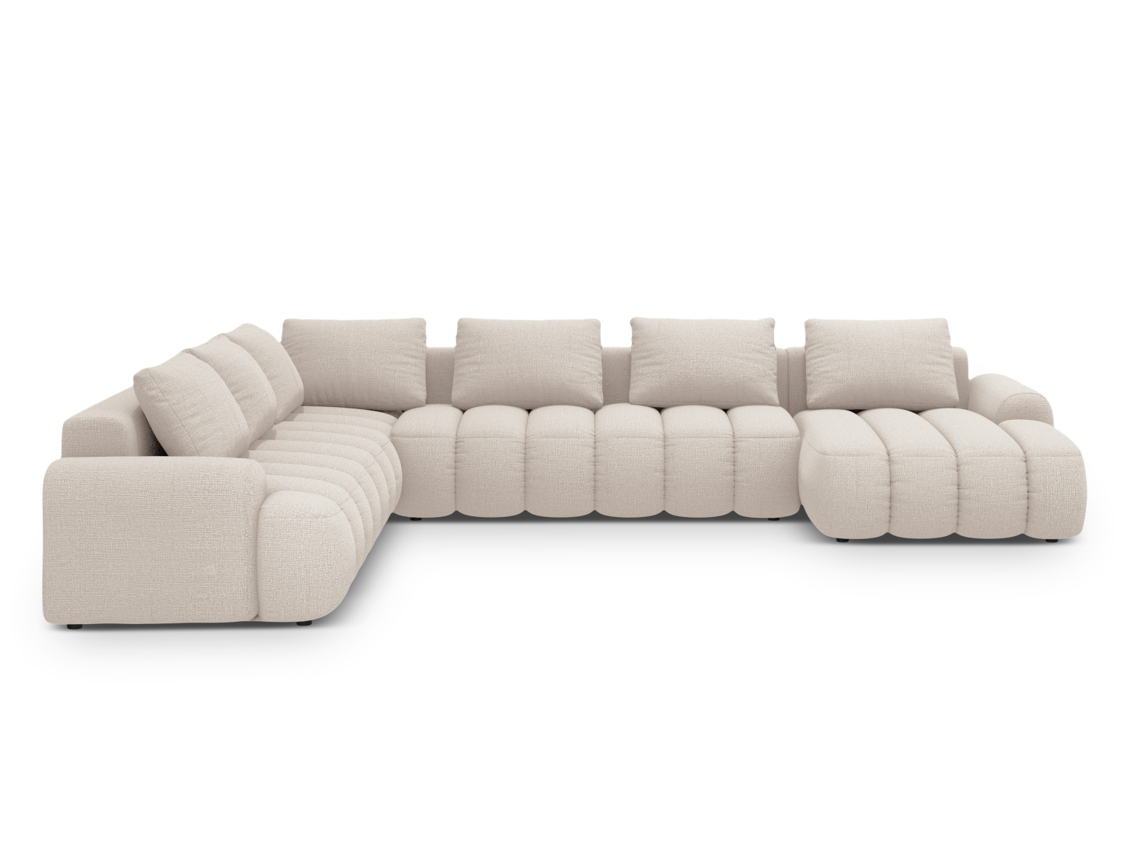 Colțar extensibil în formă de U Kimi cu tapițerie din țesătură structurală