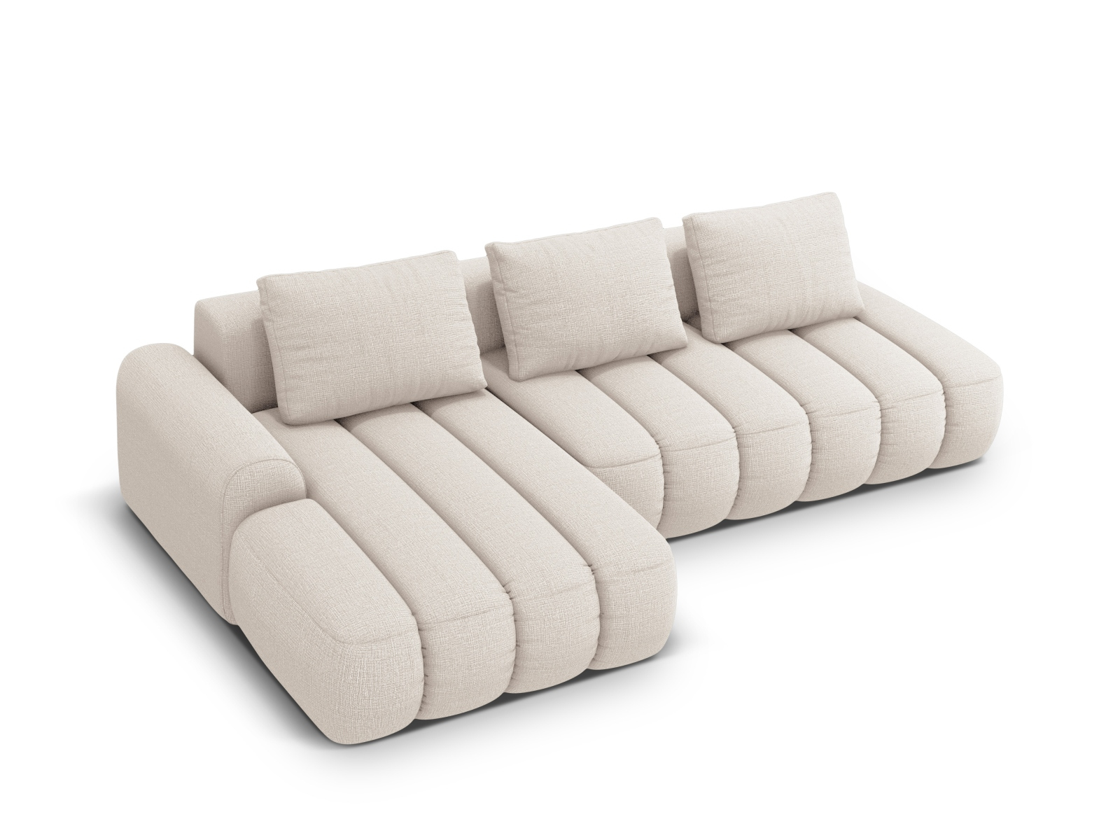 Colțar extensibil Kimi cu tapițerie din țesătură structurală