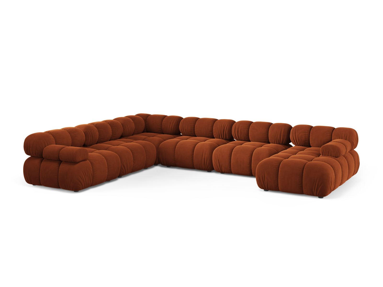 Colțar Bellis în formă de U cu tapițerie din catifea