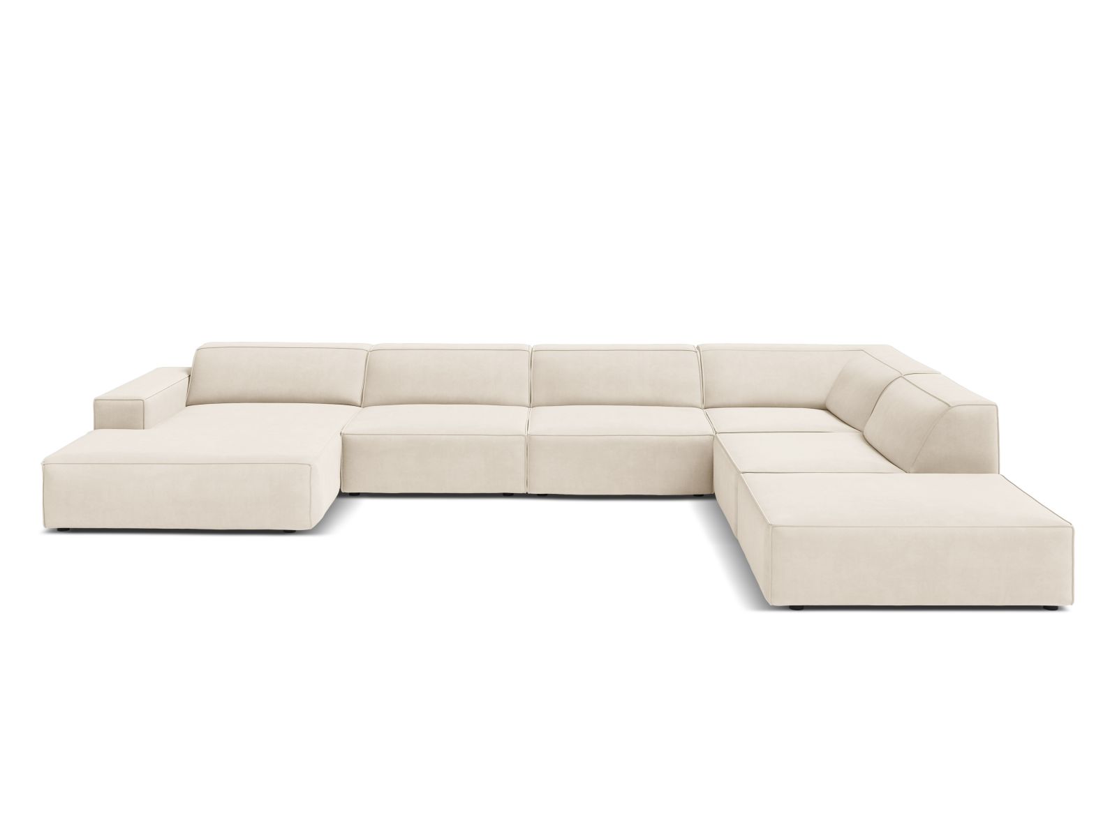 Colțar în formă de U Jodie cu tapițerie din catifea