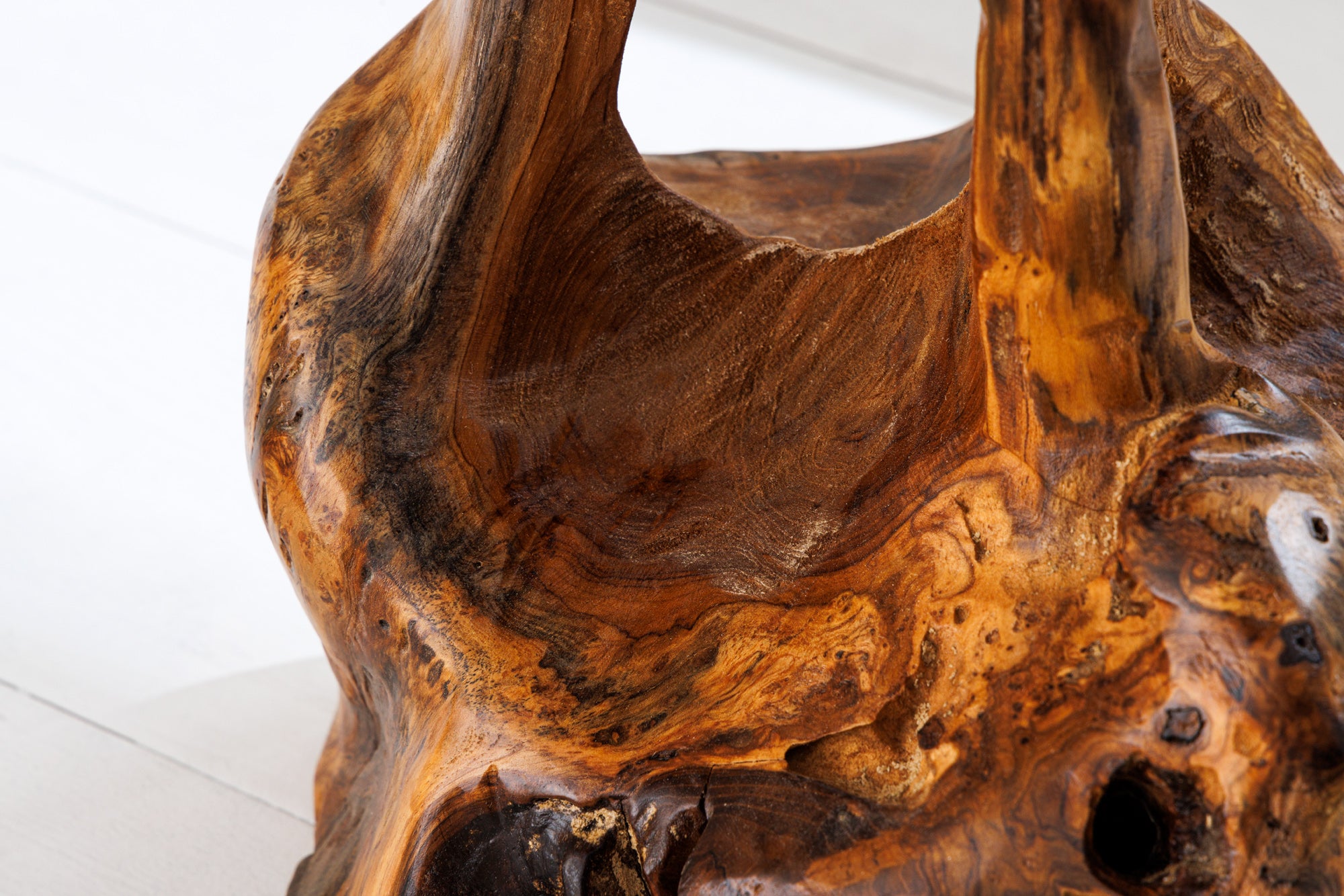 Masă laterală ROOT 40cm lemn de tec natural [10]