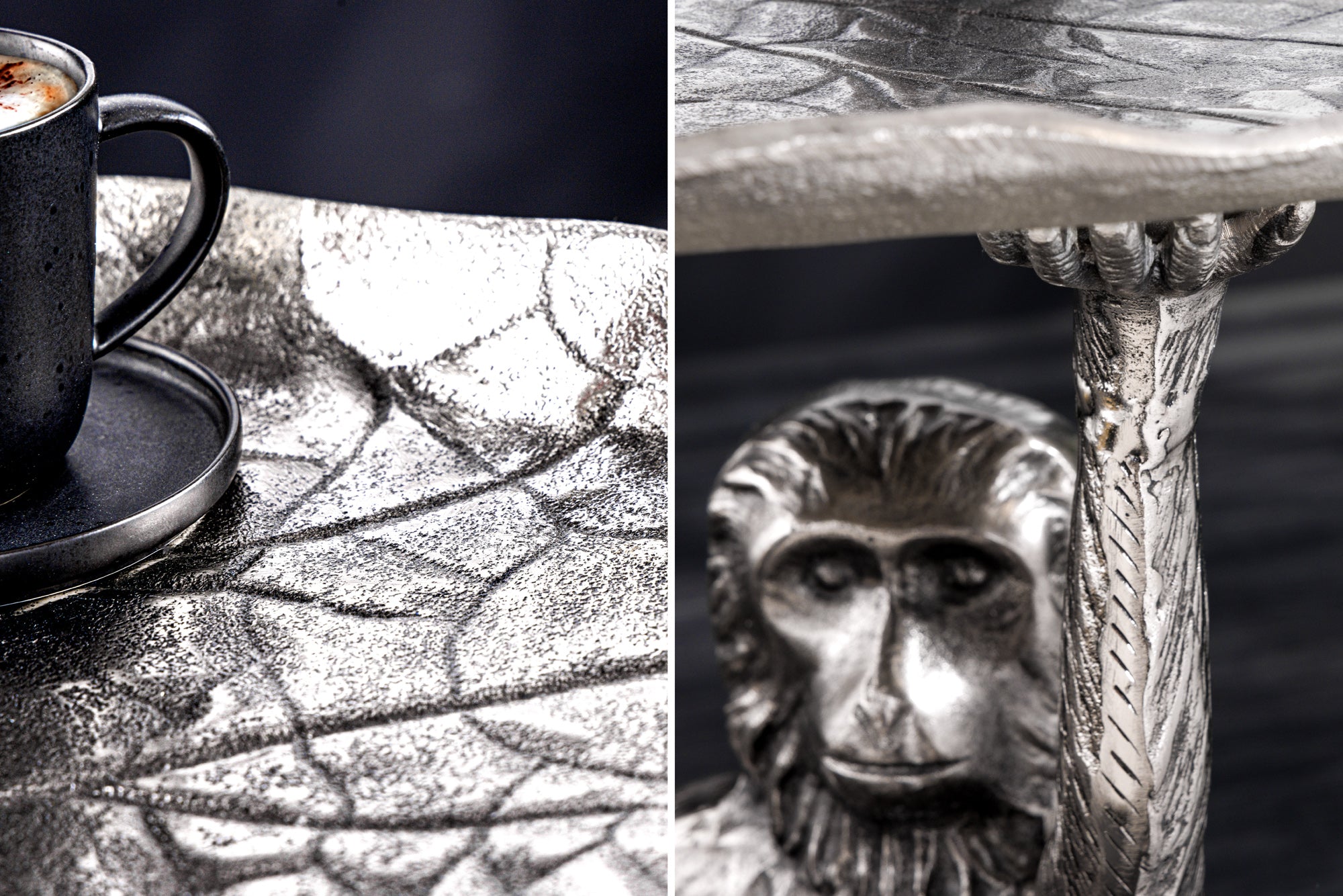 Masă laterală WILDLIFE MONKEY 55cm argintie [5]