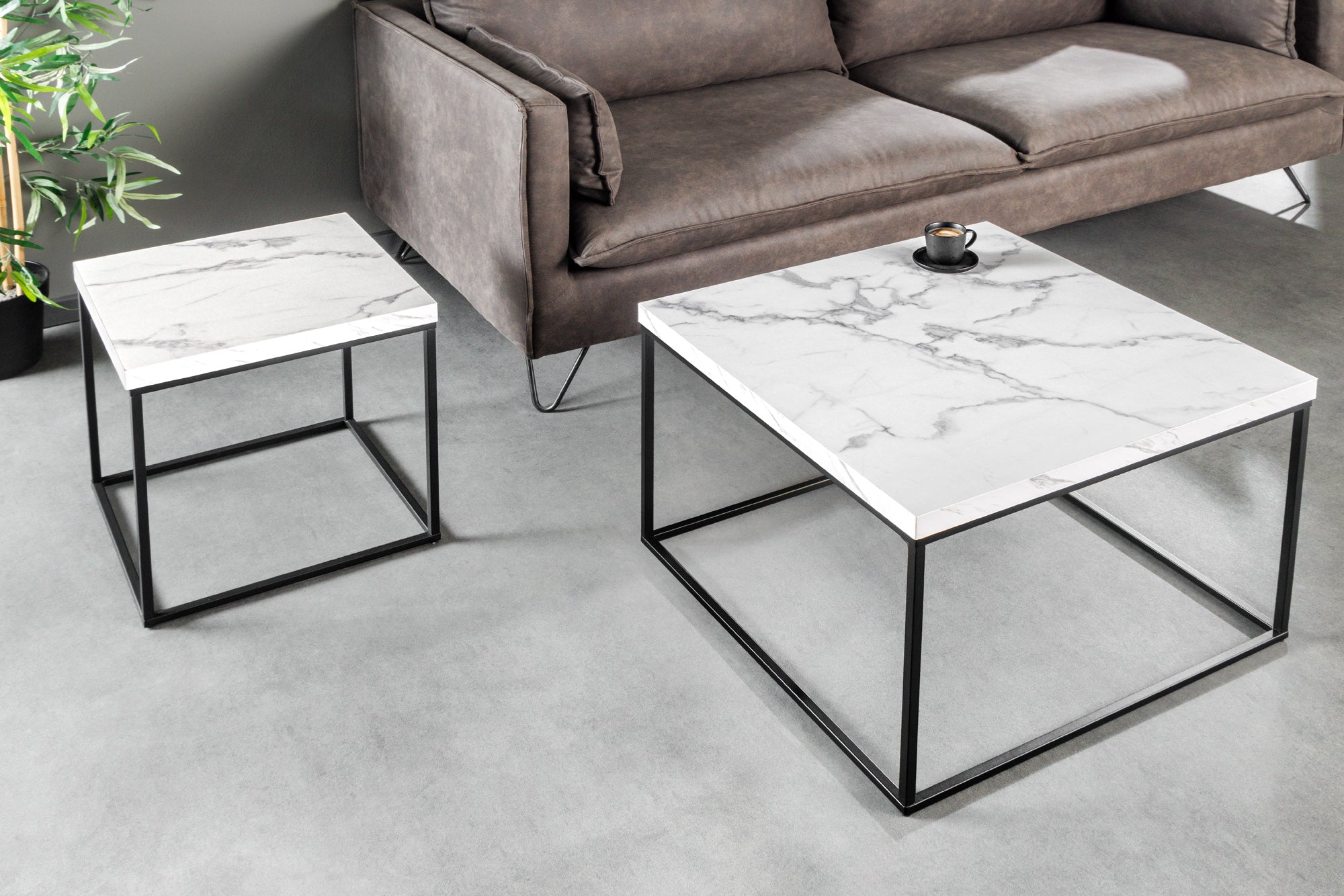 Masă laterală ARCHITECTURE 45cm marmură albă [3]