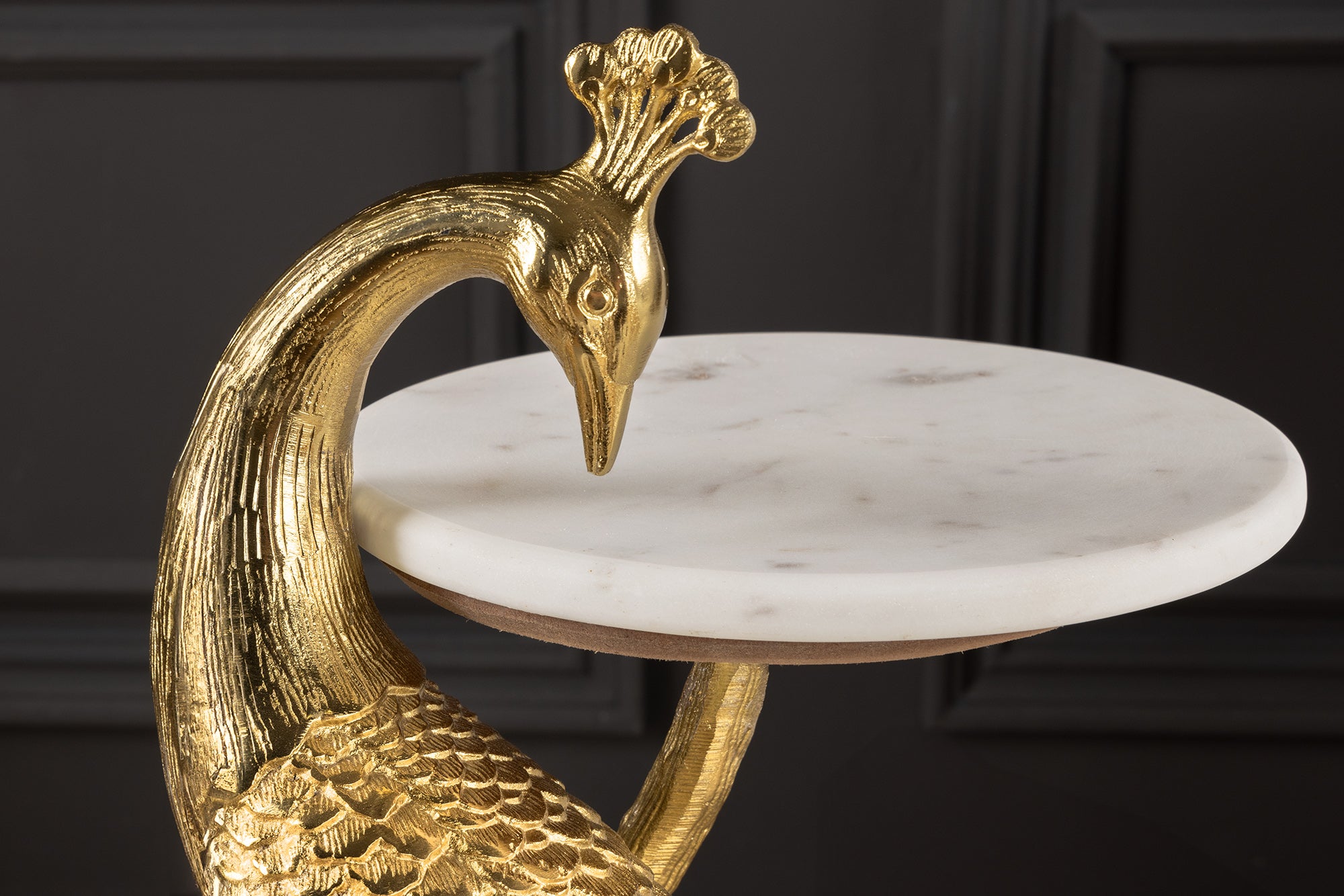 Masă laterală WILDLIFE PEACOCK 75cm aurie [5]