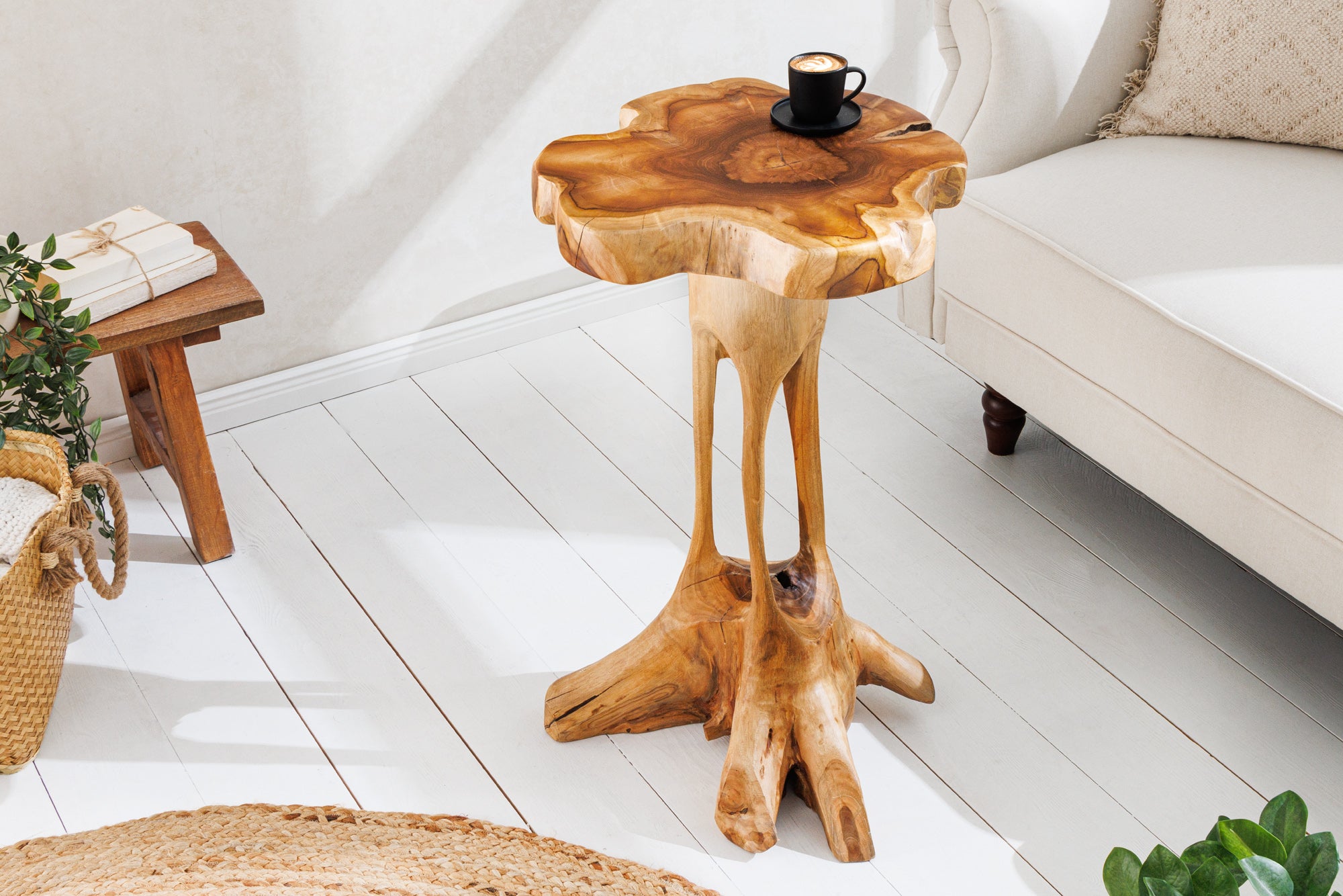 Masă laterală ROOT 70cm lemn de tec natural [1]