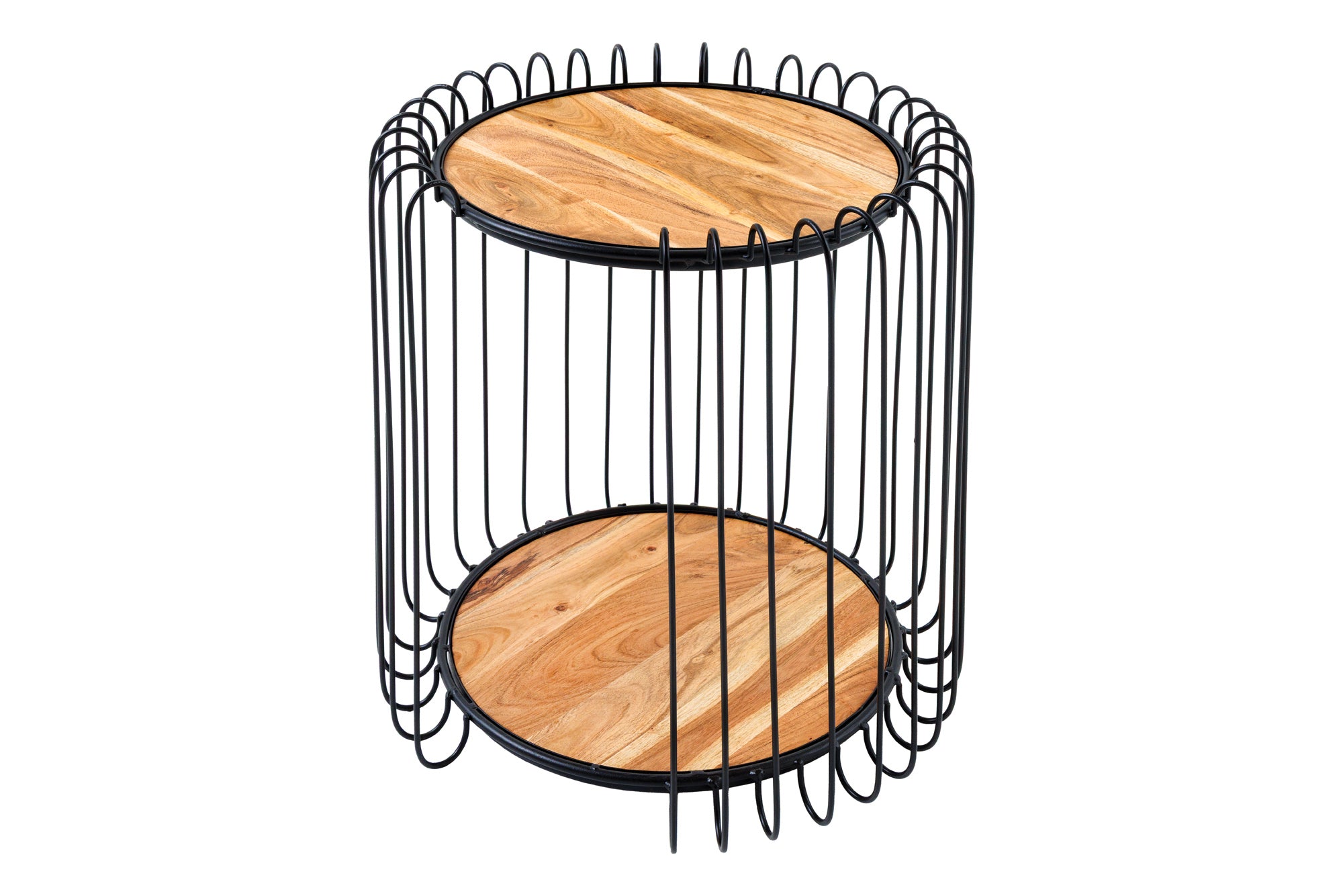 Masă laterală TRUE ELEMENTS cadru negru 50cm,lemn de salcâm, natural [0]