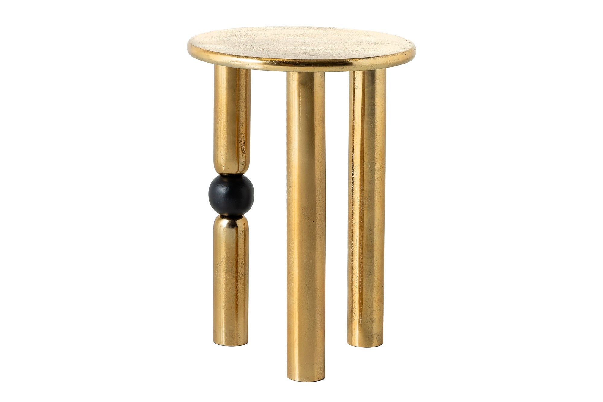 Măsuță laterală ABSTRACT 55cm aurie cu detaliu negru tip sfera  [0]