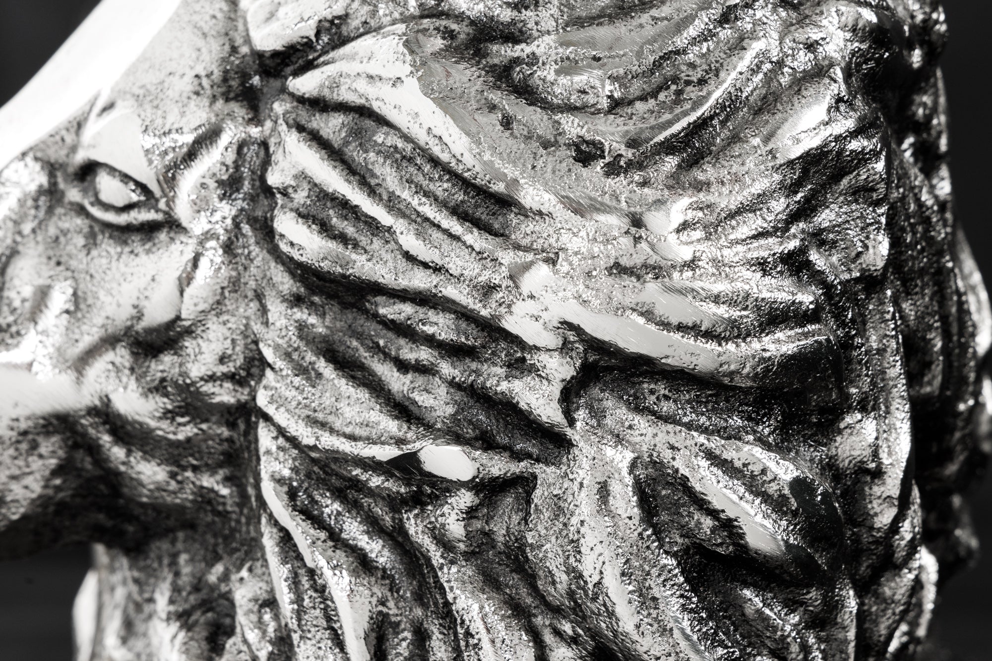 Masă laterală WILDLIFE LION 60cm argintiu antic [6]