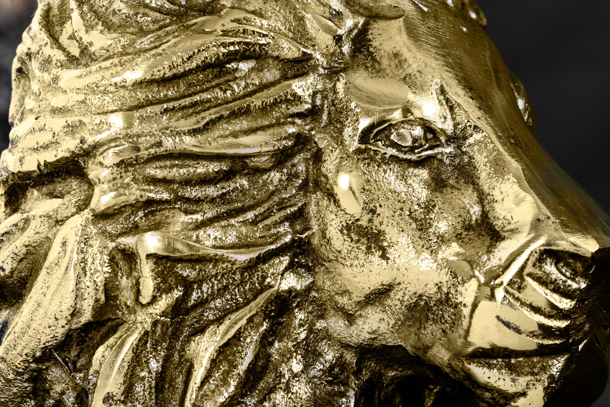 Masă laterală WILDLIFE LION 60cm auriu antic [16]