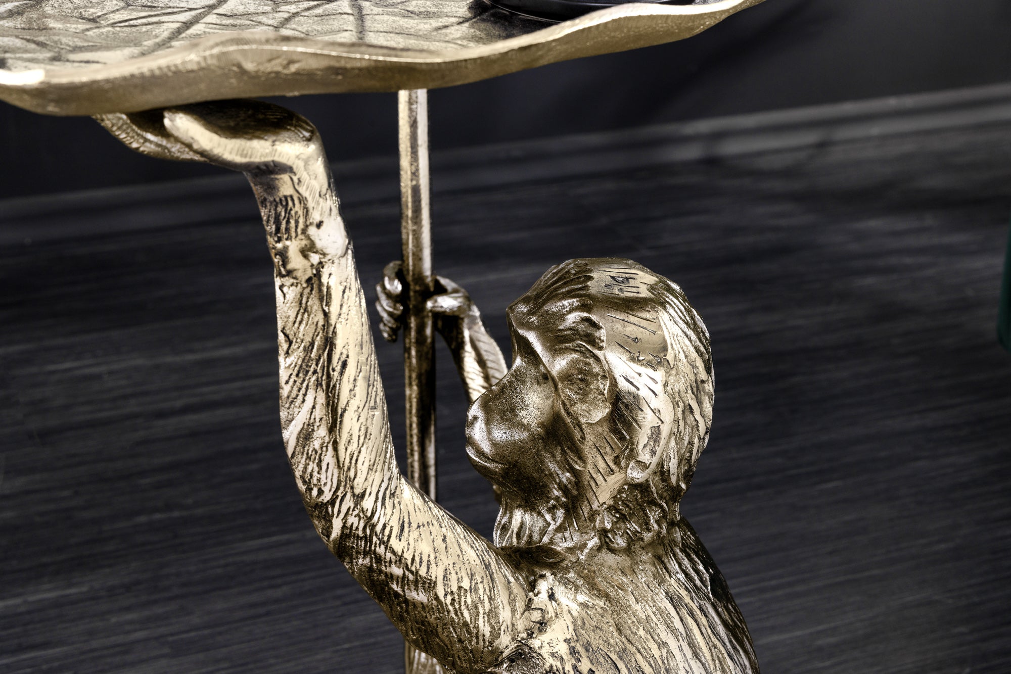 Masă laterală WILDLIFE MONKEY 55cm auriu antic [8]