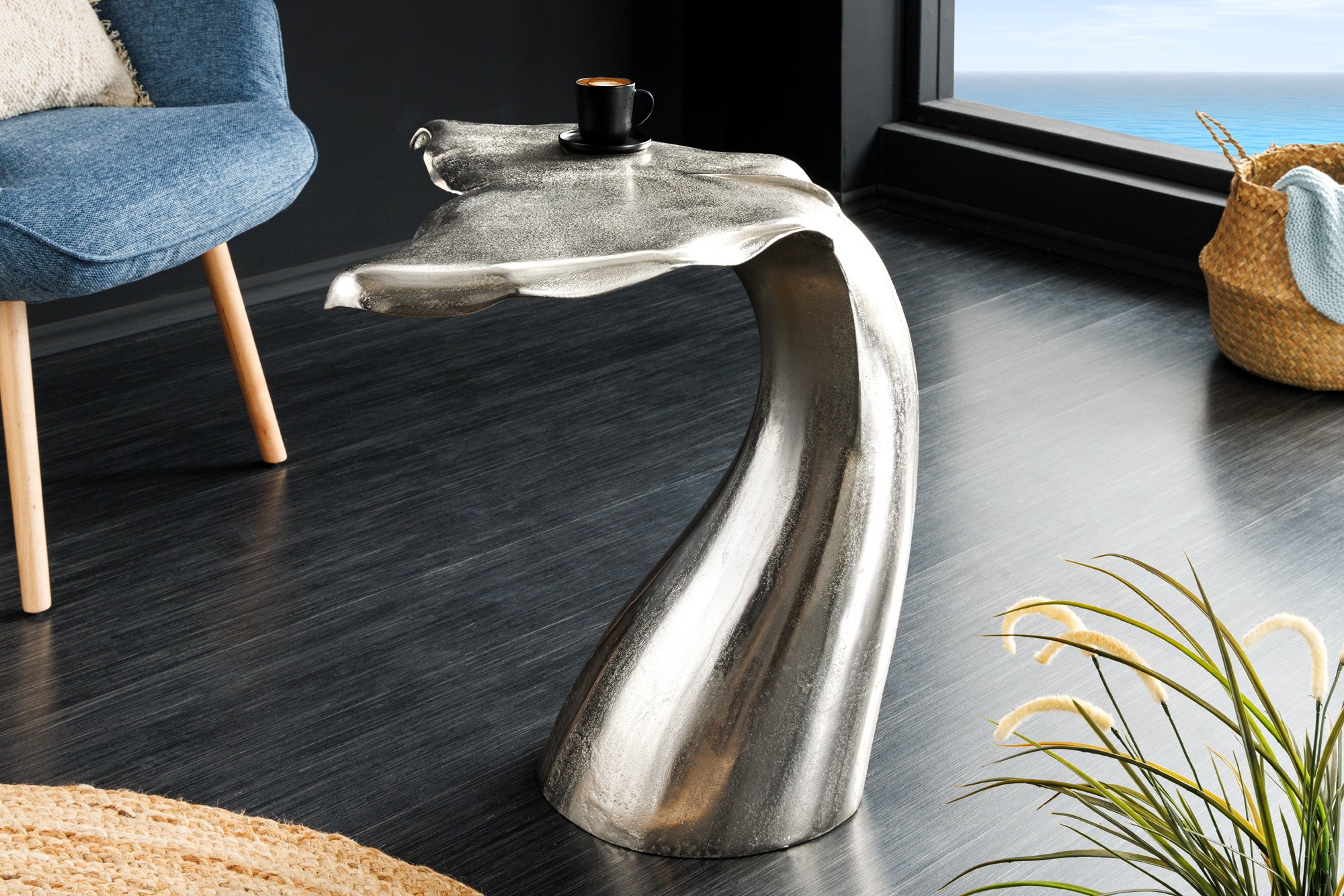 Masă laterală WILDLIFE WALFLOSSE argintie 60cm [4]